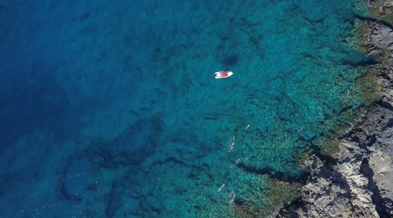 crete drone blue sea