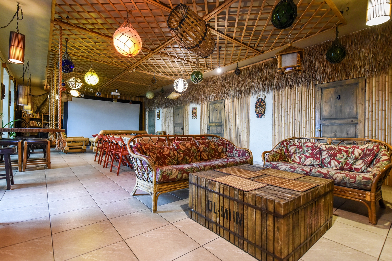 tiki in full living area