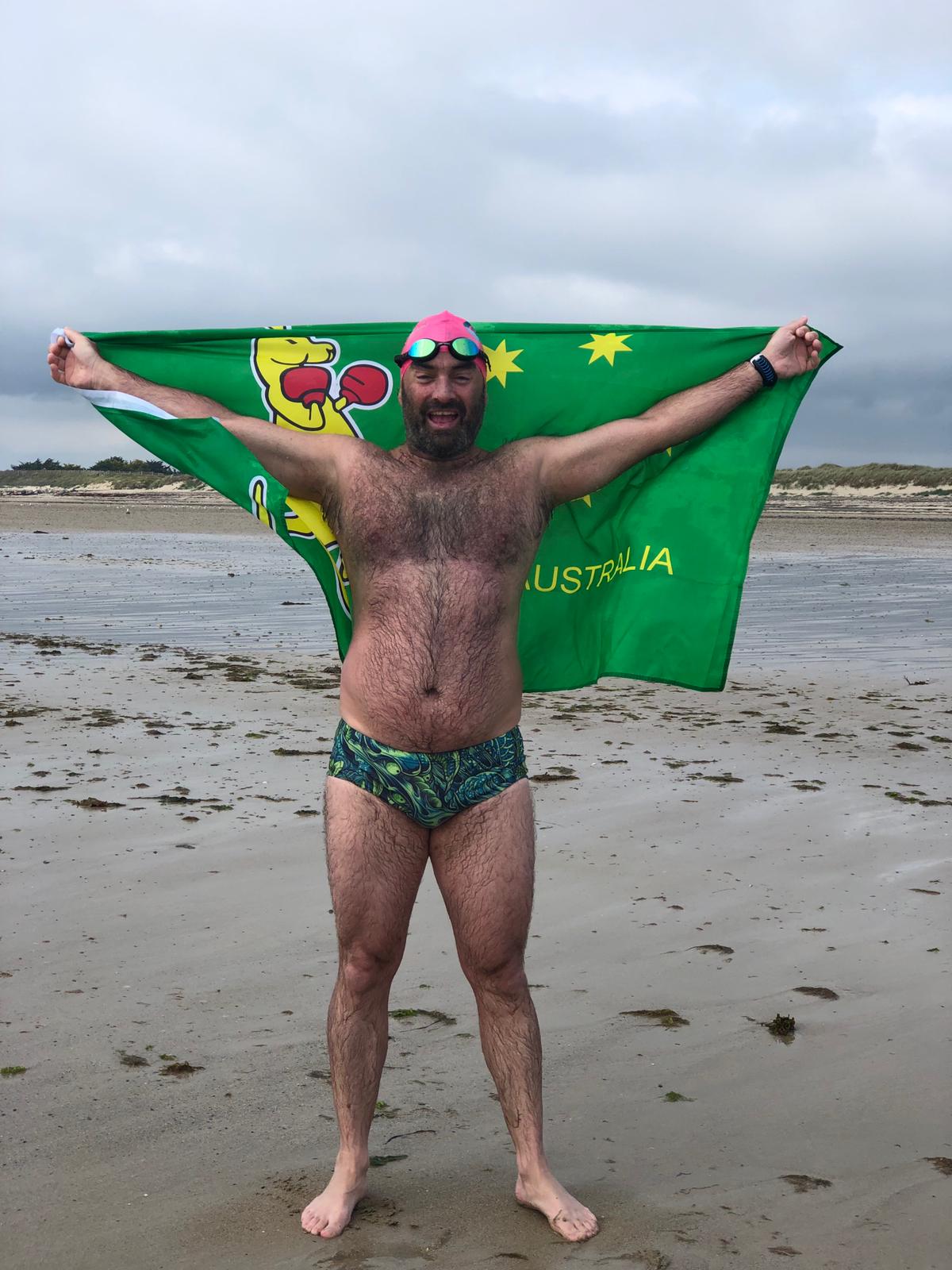 ash on the french beach jersey france swim