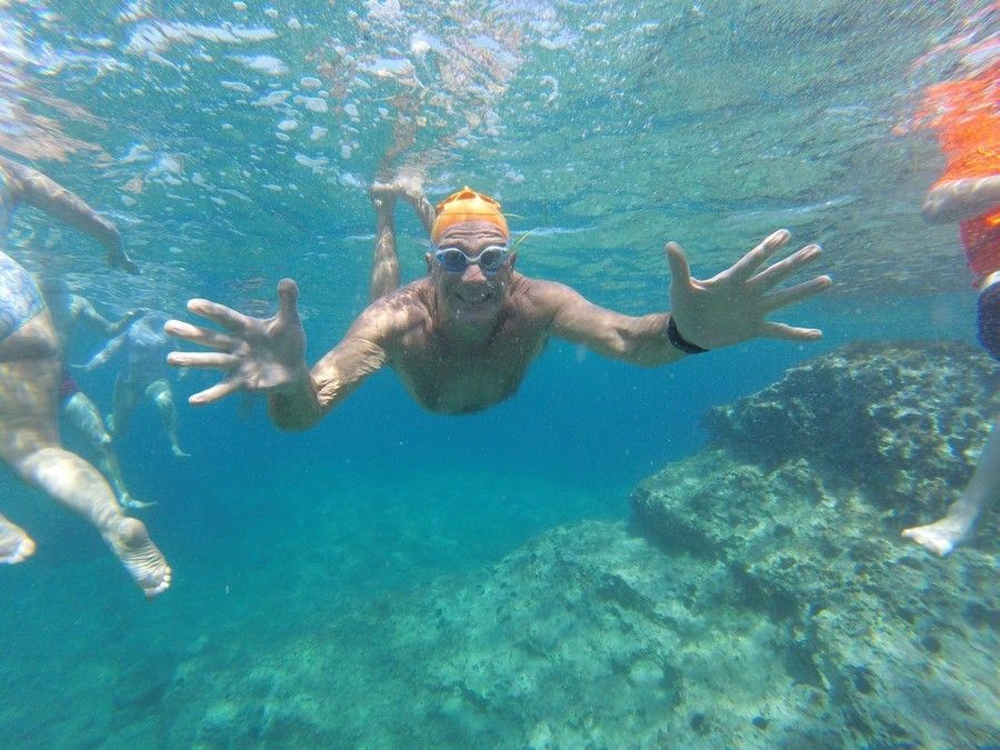 swimmer underwater smiling Montenegro